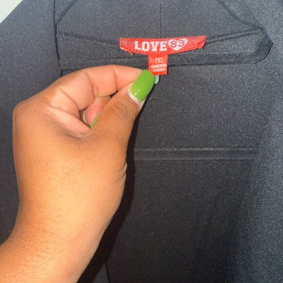 Love 83 Love Yourself Black Steampunk Style Blazer Gold Button Detail Sz 2XL NWT - Picture 10 of 14